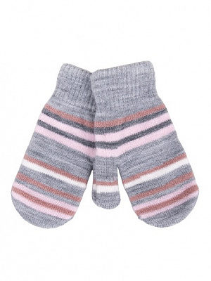 Варежки YO! Полоска (5904921650236) р.14 серый 