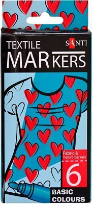 Набір маркерів Santi для тканини 6 шт. 390489 різнокольоровий