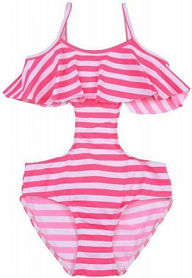 Купальник для девочек Bibo 9001 р.116 рожевий з білим 