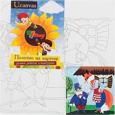 Холст на картоне с контуром Сказочные герои №5, Пан Коцкий Rosa Talent 