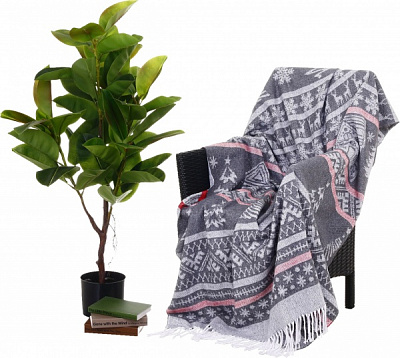 Плед Валенсія NY 119S 140x200 см серый с рисунком Vladi 