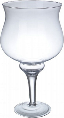 Ваза стеклянная прозрачная на ножке 40х24,5 см Wrzesniak Glassworks
