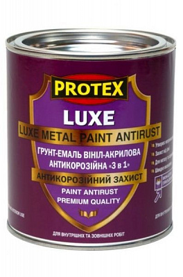 Ґрунт-емаль Protex вініл-акрилова антикорозійна 3в1 LUXE RAL 9006 9006 Серебриста мат 0,68кг