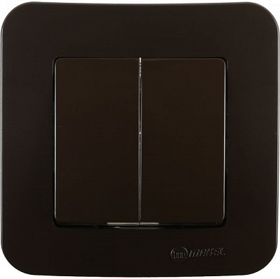 Вимикач двоклавішний Makel Lillium Natural без підсвітки 10 А 250В коричневий