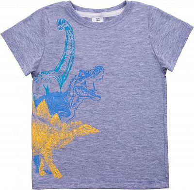 Футболка для мальчиков Luna Kids с принтом T-Rex р.98 серый меланж 