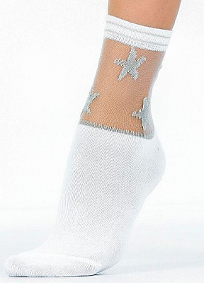 Шкарпетки жіночі Giulia WS2 CRISTAL LUREX 001 р. 39-40 білий