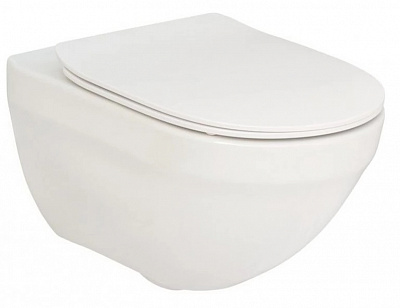 Унітаз підвісний ROCA HEBE Round Rimless, з сидінням SLIM slow-closing