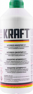 Антифриз Kraft концентрат G11 -35° 1,5л зелений