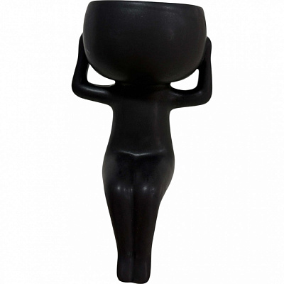 Кашпо кераміка чоловічок 11х18 см насичений чорний Zhongyang Economic (ZY25A1004)