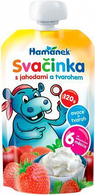 Пюре Hame Яблуко з полуницею і сиром 120 г 8595139783952