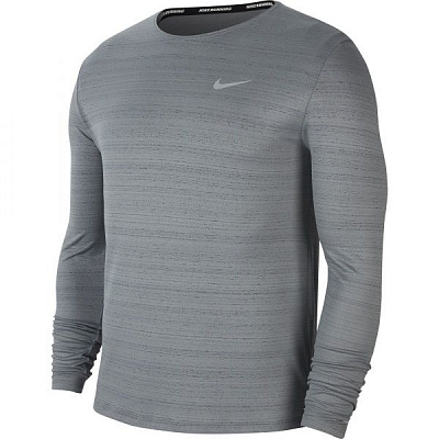 Футболка Nike M NK DF MILER TOP LS CU5989-084 р.M сірий