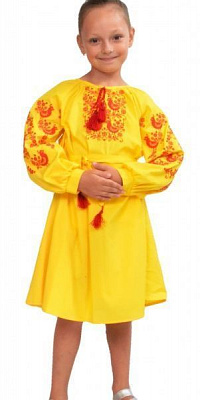 Сукня Едельвіка 128 жовтий 166-19/00