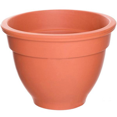 Горщик керамічний Каменный цветок рельєфний 1397 круглий 1л теракот
