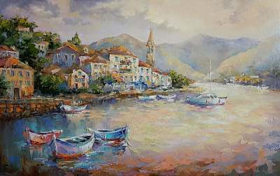 Репродукция Чорногория картина маслом 50x80 см Арт Фемелі 