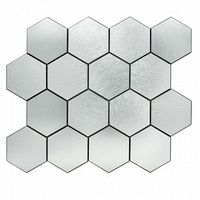 Декоративная панель EMERGO самоклеющая Шестигранная XL Срібло Home Inspire 