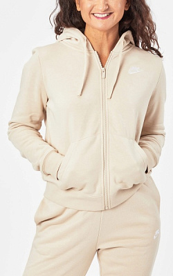 Джемпер Nike W NSW CLUB FLC FZ HOODIE STD DQ5471-126 р.XL бежевый