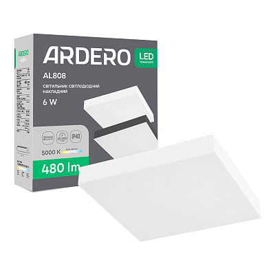 Светильник светодиодный ARDERO 6 Вт 5000 IP40 AL808 6W w
