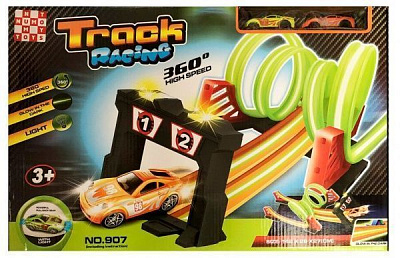 Игровой набор Numo Toys Скоростной трек 360 Двойная петля со звуковыми и световыми эффектами 1906C061