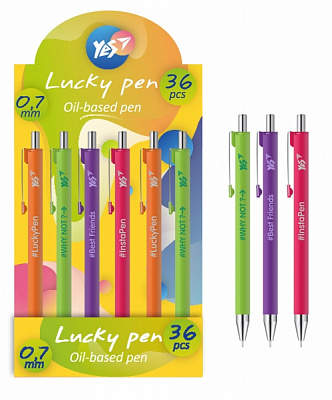 Ручка шариковая YES Lucky Pen цвет в ассортименте 411967 