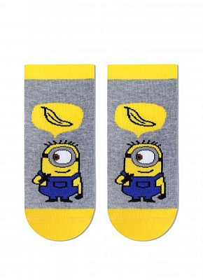 Носки детские Брестские 3095 Minions (укороченные) 703 р.21-22 серый меланж 
