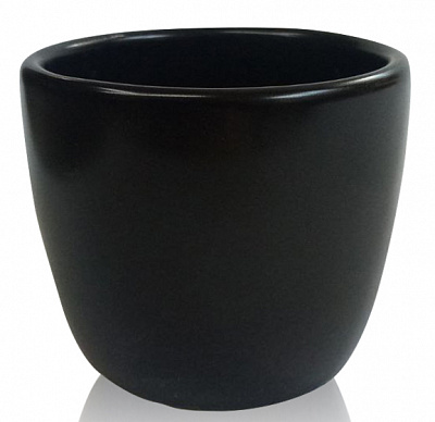 Кашпо керамическое Eterna круглый 0,25 л черный матовый (207-7) 