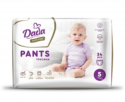 Подгузники-трусики Dada Elite Care 5 Junior (12–17кг) 34 шт.