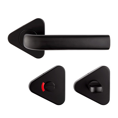 Комплект фурнітури санвузловий MVM S-1105 ручка + WCi накладка з індикатором чорний без петель