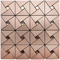 Плитка алюминиевая самоклеющаяся Sticker Wall медная со стразами 300х300х3 мм (1416)