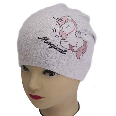 Шапка для дівчаток Luna Kids р.48-50 бузковий із рожевим 2274