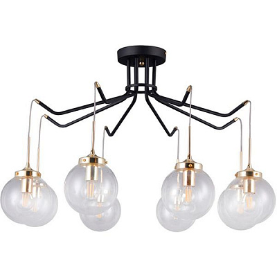 Люстра потолочная Victoria Lighting Miracle/PL8 8x5 Вт E14 черный/золото 