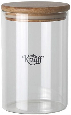 Банка для сыпучих Grutze 800 мл с бамбуковою крышкой 31-289-015 Krauff
