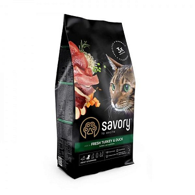 Корм Savory для взрослых капризных кошек 2 кг (индейка и утка)