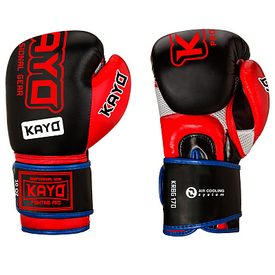 Боксерские перчатки KRBG-170-12 12oz черный с красным