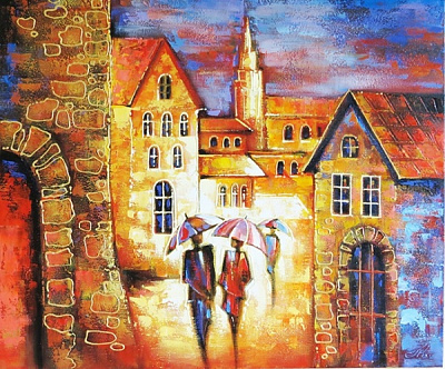 Набор для творчества со стразами на подрамнике Дождь на двоих Худ. Шевченко 30x40 см (У) GoToArt 