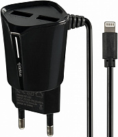 Мережевий зарядний пристрій Gelius Pro Edition Auto ID 2USB з кабелем Apple Lightning 2.4A Black 