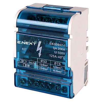 Шина нульова на DIN-рейку E.NEXT e.cbs.pro.4.11 в корпусі p0650005