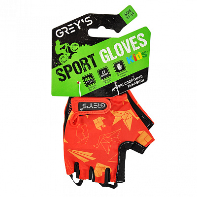Велоперчатки GREY'S детские GR18735 13/14 красный с черным