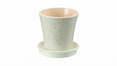 Горшок керамический Керамол М (Танго) круглый 0,65 л бежевый с рисунком 