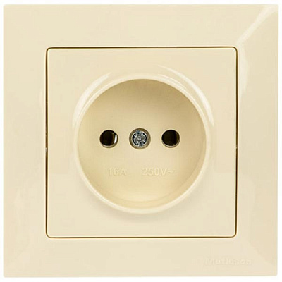 Розетка Mutlusan Candela без заземлення кремова