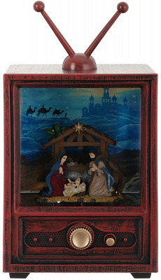 Ліхтар декоративний Телевізор Санти сніговики 12,3x8,7x22,5 см