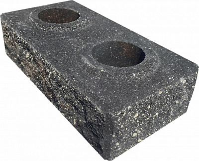 Цегла гіперпресована LEGO-FASAD колота кутова коричнево-чорна