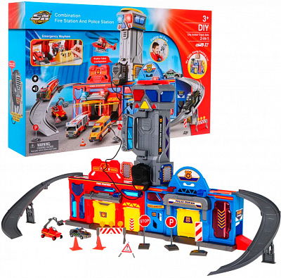 Ігровий набір Qunxing Toys Паркінг Пожежна та поліцейська служби SK-757XJA