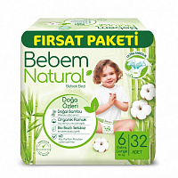 Підгузки BEBEM Natural 6 15+ кг 32 шт.