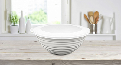 Миска с крышкой Eurogold Venus 1 л белый