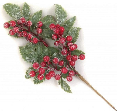 Декорація новорічна Гілка з ягодами 30 см RS1Z2516-30CM