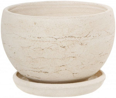 Горшок шамотный Шар №4 138 круглый 18л кремовый 