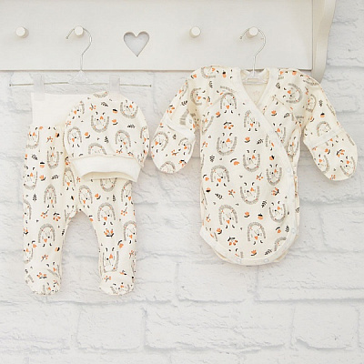 Комплект для новорожденных Blanka Ежики бежевый р.56–62 12893 