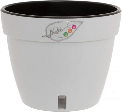 Горшок пластиковый Santino Асти круглый 2,5л белый/черный 
