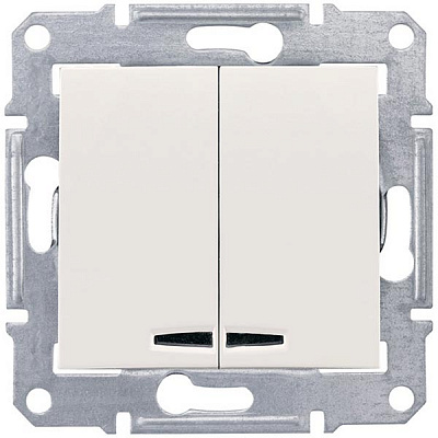 Вимикач двоклавішний Schneider Electric Sedna 10 А 250В IP20 кремовий SDN0300321