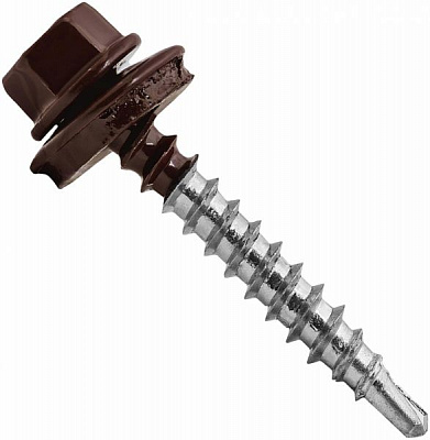 Саморез со сверлом по дереву для кровли 4.8x35 мм 100 шт шоколад RAL 8017 Expert Fix